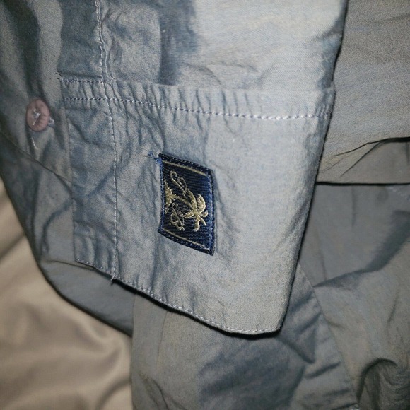 TOMMY BAHAMA Vintage Fit Double Pocket Blue Shirt Size Medium Short Sleeve - Picture 7 of 9